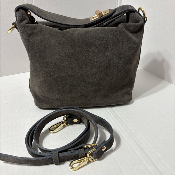 Claudia Firenze Handbags - Beautiful Claudia Firenze Charcoal Gray Suede Arm, Shoulder or Crossbody Bag.